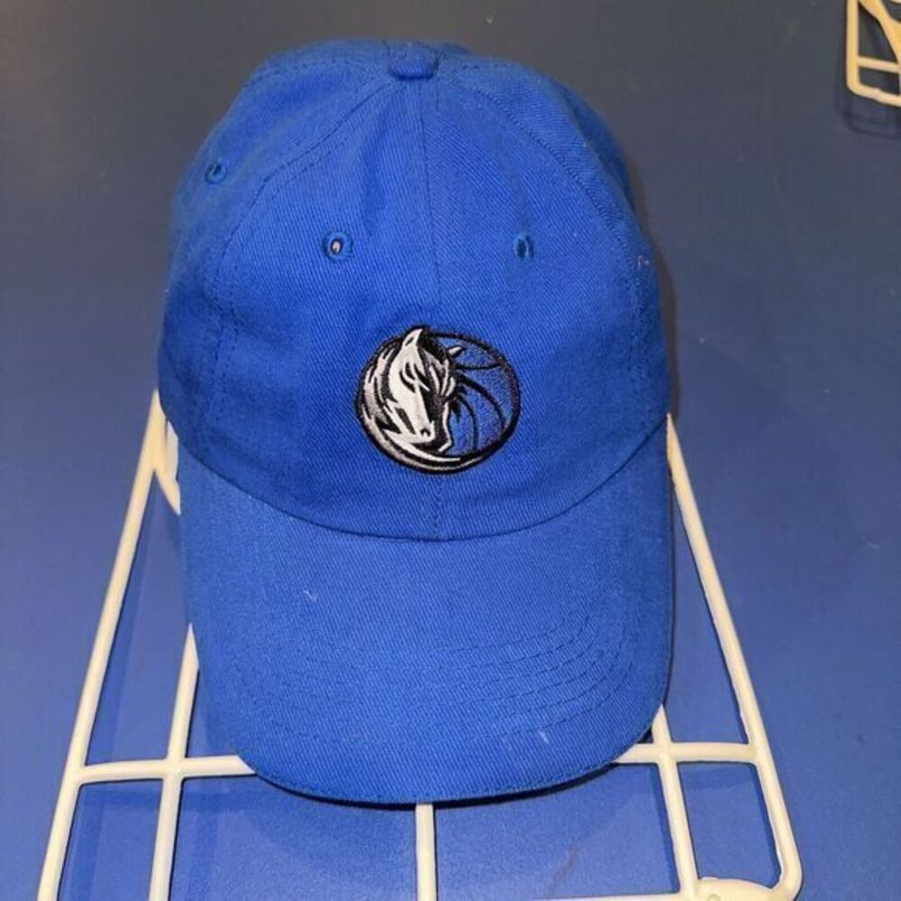 DALLAS MAVERICKS RELAX‎ FIT ADJUSTABLE STRAP CAP HAT ADIDAS ROUND LOGO BLUE